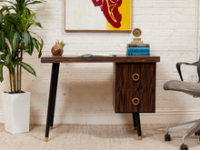 Load image into Gallery viewer, Madagascar 1950s Vintage Single Pedestal Double Drawer Desk