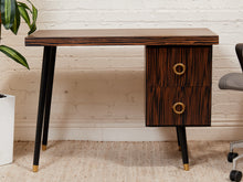 Load image into Gallery viewer, Madagascar 1950s Vintage Single Pedestal Double Drawer Desk
