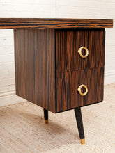 Load image into Gallery viewer, Madagascar 1950s Vintage Single Pedestal Double Drawer Desk