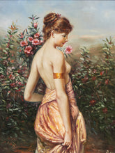 Load image into Gallery viewer, Garden Reverie Framed Romantic Portrait Painting in Ornate Gilt Frame