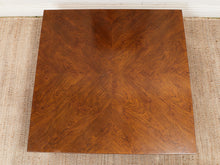 Load image into Gallery viewer, Walnut Burlwood 1970’s Chrome Base Table