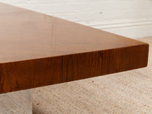 Load image into Gallery viewer, Walnut Burlwood 1970’s Chrome Base Table