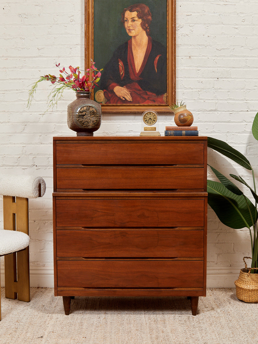 vintage tall dresser Five Drawer Mid Century Highboy Sleek Outfits For A 50th The wood drawers chest Capsule: Golden hour summer Size:XS | California Wash