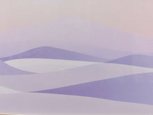 Load image into Gallery viewer, Lilac Horizon Minimal Landscape Artwork with Soft Sun and Lavender Waves