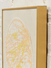 Load image into Gallery viewer, Golden Orbit Framed Circular Abstract Artwork in Yellow and Orange