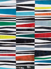 Load image into Gallery viewer, Rhythm Grid Framed Geometric Abstract Artwork with Black White and Color Bands