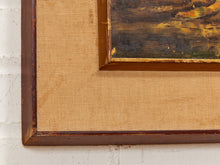 Load image into Gallery viewer, Golden Marsh Framed Abstract Landscape Painting in Ochre Green and Black As found