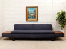 Load image into Gallery viewer, Blue Low Profile Sectional with Wood Panels