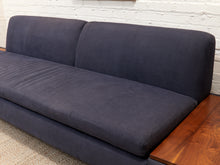 Load image into Gallery viewer, Blue Low Profile Sectional with Wood Panels