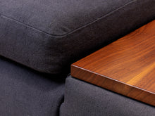 Load image into Gallery viewer, Blue Low Profile Sectional with Wood Panels