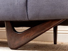 Load image into Gallery viewer, Blue Low Profile Sectional with Wood Panels
