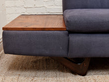 Load image into Gallery viewer, Blue Low Profile Sectional with Wood Panels