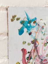 Load image into Gallery viewer, Confetti Gesture Small Abstract Painting with Pink Blue and White Brushwork