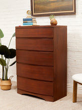 Load image into Gallery viewer, Five Drawer Bowed Front Art Deco Dresser Highboy