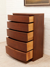 Load image into Gallery viewer, Five Drawer Bowed Front Art Deco Dresser Highboy