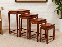 Load image into Gallery viewer, Mid-Century Chinese Lacquered Teakwood Ming Style Nesting Tables