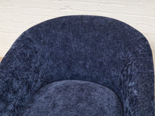 Load image into Gallery viewer, Blue Chenille Swivel Chair