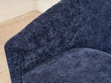 Load image into Gallery viewer, Blue Chenille Swivel Chair