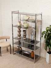 Load image into Gallery viewer, 1970s smoked glass mid-century Etagere Shelf Room Divider