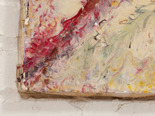 Load image into Gallery viewer, Corner Figure Textural Abstract Figurative Painting in Cream Pink and Yellow
