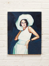 Load image into Gallery viewer, White Hat Portrait Fashion Figure Painting with Art Deco Elegance