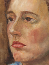 Load image into Gallery viewer, Portrait of Woman in Blue Original Painting