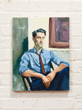 Load image into Gallery viewer, Man in Blue Shirt Figurative Portrait Painting with Loosened Tie