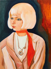 Load image into Gallery viewer, Woman in Red Scarf Original Painting