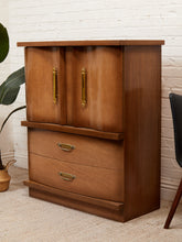 Load image into Gallery viewer, Deco Style Highboy 1950’s Wavy Front Dresser