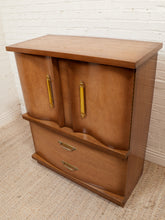 Load image into Gallery viewer, Deco Style Highboy 1950’s Wavy Front Dresser