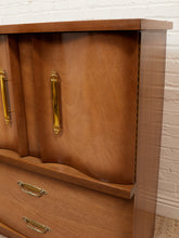 Load image into Gallery viewer, Deco Style Highboy 1950’s Wavy Front Dresser