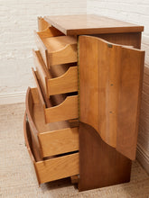 Load image into Gallery viewer, Deco Style Highboy 1950’s Wavy Front Dresser