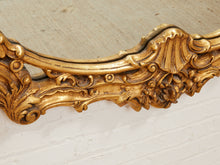 Load image into Gallery viewer, Louis XV Style Gilt Wall Mirror with Rococo Carved Floral Frame