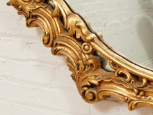 Load image into Gallery viewer, Louis XV Style Gilt Wall Mirror with Rococo Carved Floral Frame