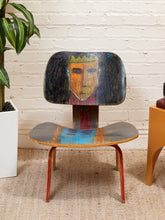 Load image into Gallery viewer, Spencer Collins Hand-Painted Eames Style Molded Plywood Chair with Abstract Portrait