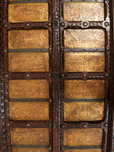 Load image into Gallery viewer, Antique East Asian Wood Door Coffee Table With Brass-Copper Inlay & Wood Base