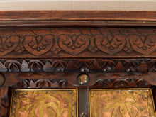 Load image into Gallery viewer, Antique East Asian Wood Door Coffee Table With Brass-Copper Inlay & Wood Base
