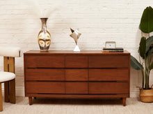 Load image into Gallery viewer, Restored 9 drawer Mid Century Dresser