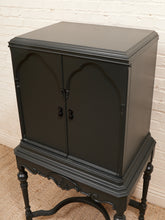 Load image into Gallery viewer, Dark Green Antique Bar Hutch