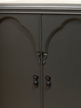 Load image into Gallery viewer, Dark Green Antique Bar Hutch