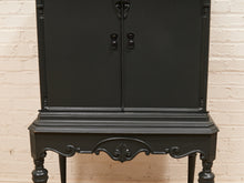 Load image into Gallery viewer, Dark Green Antique Bar Hutch