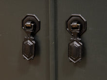 Load image into Gallery viewer, Dark Green Antique Bar Hutch