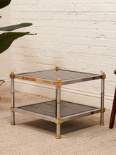 Load image into Gallery viewer, Brass & Chrome Smoked Table