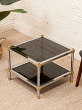 Load image into Gallery viewer, Brass & Chrome Smoked Table