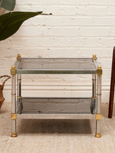 Load image into Gallery viewer, Brass & Chrome Smoked Table