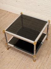 Load image into Gallery viewer, Brass & Chrome Smoked Table