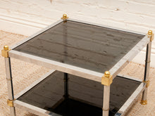 Load image into Gallery viewer, Brass & Chrome Smoked Table