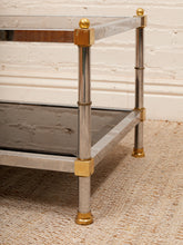 Load image into Gallery viewer, Brass & Chrome Smoked Table