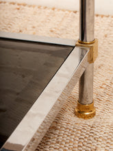 Load image into Gallery viewer, Brass & Chrome Smoked Table