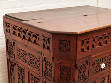 Load image into Gallery viewer, George Zee Style Mid-Century Asian Heavily Hand Carved Flip Top Dry Bar Cabinet